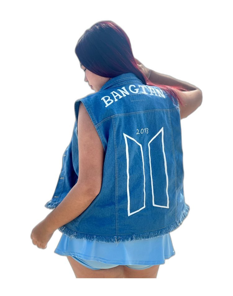 Chaleco denim logo BTS